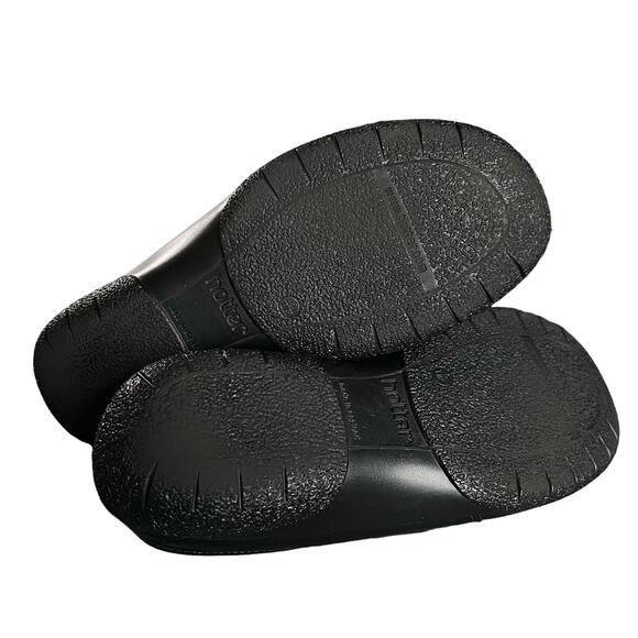 Hotter  Black Sugar Leather Loafers Flats Size 7 EEE Hook and Loop Strap - Picture 6 of 7